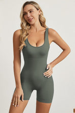 Load image into Gallery viewer, Cutout Scoop Neck Wide Strap Active Romper