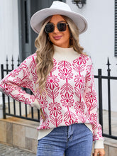 Load image into Gallery viewer, Angel Wings Flower Turtleneck Long Sleeve Sweater
