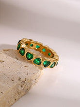 Load image into Gallery viewer, 18K Gold-Plated Inlaid Zircon Ring