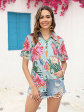 Load image into Gallery viewer, Printed Collared Neck Short Sleeve Shirt