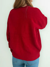 Load image into Gallery viewer, Round Neck Dropped Shoulder Long Sleeve Sweater