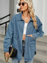 Load image into Gallery viewer, Removable Hood Button Up Long Sleeve Denim Jacket
