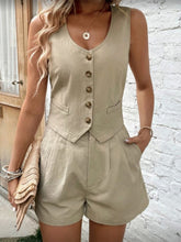 Load image into Gallery viewer, Scoop Neck Sleeveless Top and Shorts Set