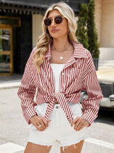 Load image into Gallery viewer, Striped Button Up Long Sleeve Shirt
