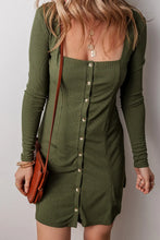 Load image into Gallery viewer, Square Neck Long Sleeve Mini Dress