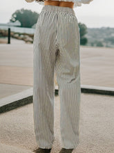 Load image into Gallery viewer, Drawstring Striped Elastic Waist Pants