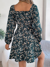 Load image into Gallery viewer, Printed Sweetheart Neck Balloon Sleeve Mini Dress