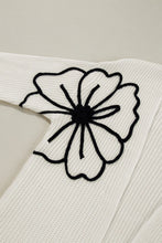 Load image into Gallery viewer, Full Size Flower Open Front Long Sleeve Cardigan