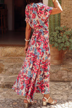 Load image into Gallery viewer, Slit Printed Short Sleeve Midi Dress