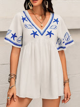 Load image into Gallery viewer, Printed V-Neck Half Sleeve Romper