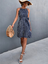 Load image into Gallery viewer, Layered Hem Tied Printed Sleeveless Dress