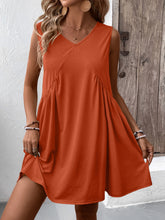 Load image into Gallery viewer, Ivy Lane Ruched V-Neck Sleeveless Mini Dress