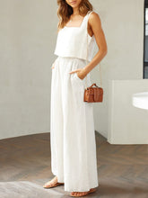 Load image into Gallery viewer, Square Neck Top and Wide Leg Pants Set