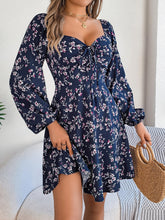Load image into Gallery viewer, Printed Sweetheart Neck Balloon Sleeve Mini Dress