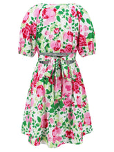 Load image into Gallery viewer, Printed Surplice Short Sleeve Dress