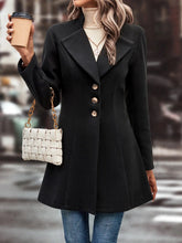 Load image into Gallery viewer, Collared Neck Long Sleeve Longline Coat