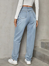 Load image into Gallery viewer, Asymmetric Waist Jeans with Pockets