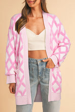 Load image into Gallery viewer, Geometric Open Front Long Sleeve Cardigan