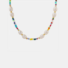 Load image into Gallery viewer, Freshwater Pearl Titanium Steel Bead Necklace