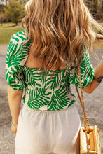 Load image into Gallery viewer, Smocked Printed Short Sleeve Blouse
