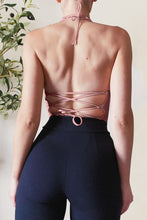 Load image into Gallery viewer, Backless Lace-Up Halter Neck Cami