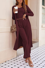 Load image into Gallery viewer, Drawstring Tank, Long Sleeve Cover Up and Pants Set
