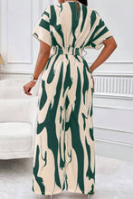 Load image into Gallery viewer, Printed V-Neck Short Sleeve Wide Leg Jumpsuit