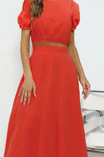 Load image into Gallery viewer, Puff Sleeve Crop Top and Maxi Skirt Set