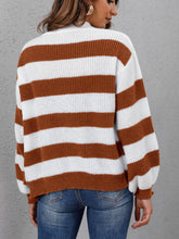 Load image into Gallery viewer, Striped Button Up Long Sleeve Sweater
