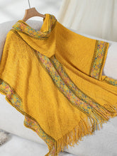 Load image into Gallery viewer, Fringe Half Sleeve Hooded Poncho