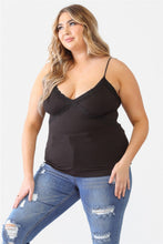 Load image into Gallery viewer, Zenobia Plus Size Lace Detail V-Neck Cami