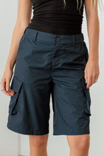 Load image into Gallery viewer, Tasha Apparel Navy Cargo Bermuda Shorts