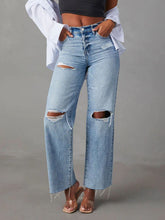 Load image into Gallery viewer, Distressed Straight Leg Jeans with Pockets