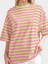 Load image into Gallery viewer, Striped Round Neck Half Sleeve T-Shirt