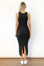 Load image into Gallery viewer, Slit Ribbed Round Neck Sleeveless Dress