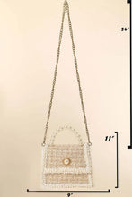 Load image into Gallery viewer, Fame Pearly Trim Woven Handbag