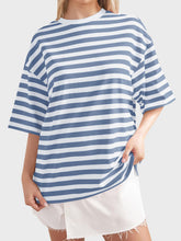 Load image into Gallery viewer, Striped Round Neck Half Sleeve T-Shirt