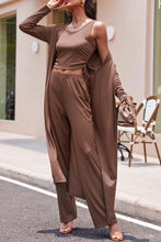 Load image into Gallery viewer, Drawstring Tank, Long Sleeve Cover Up and Pants Set