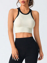 Load image into Gallery viewer, Contrast Trim Round Neck Active Tank