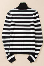 Load image into Gallery viewer, Striped Turtleneck Long Sleeve Knit Top