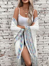 Load image into Gallery viewer, Fringe Half Sleeve Hooded Poncho