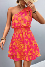 Load image into Gallery viewer, Tied Smocked Printed Single Shoulder Dress