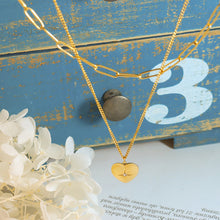Load image into Gallery viewer, Inlaid Zircon Double Layered Heart Pendant Necklace