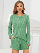 Load image into Gallery viewer, Ribbed Round Neck Top and Shorts Set