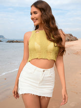 Load image into Gallery viewer, Cutout Round Neck Sleeveless Cover Up