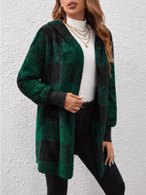 Load image into Gallery viewer, Plaid Long Sleeve Hooded Coat