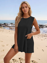Load image into Gallery viewer, Slit Round Neck Top and Shorts Set