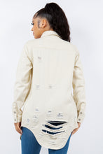 Load image into Gallery viewer, American Bazi Distressed Button Up Long Sleeve Denim Jacket