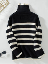 Load image into Gallery viewer, Buttoned Striped Long Sleeve Sweater