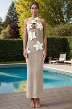 Load image into Gallery viewer, Crochet Flower Halter Neck Knit Dress